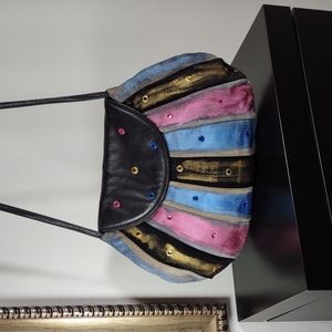 Handpainted Suede/Leather Shoulder Bag